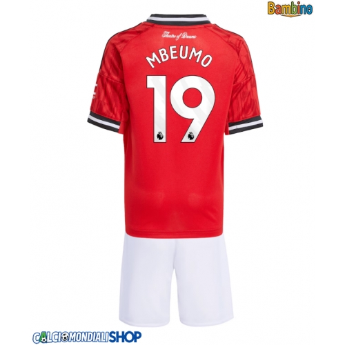 Maglie da calcio Manchester United Bryan Mbeumo #19 Prima Maglia Bambino 2025-26 Manica Corta + Pantaloni corti)